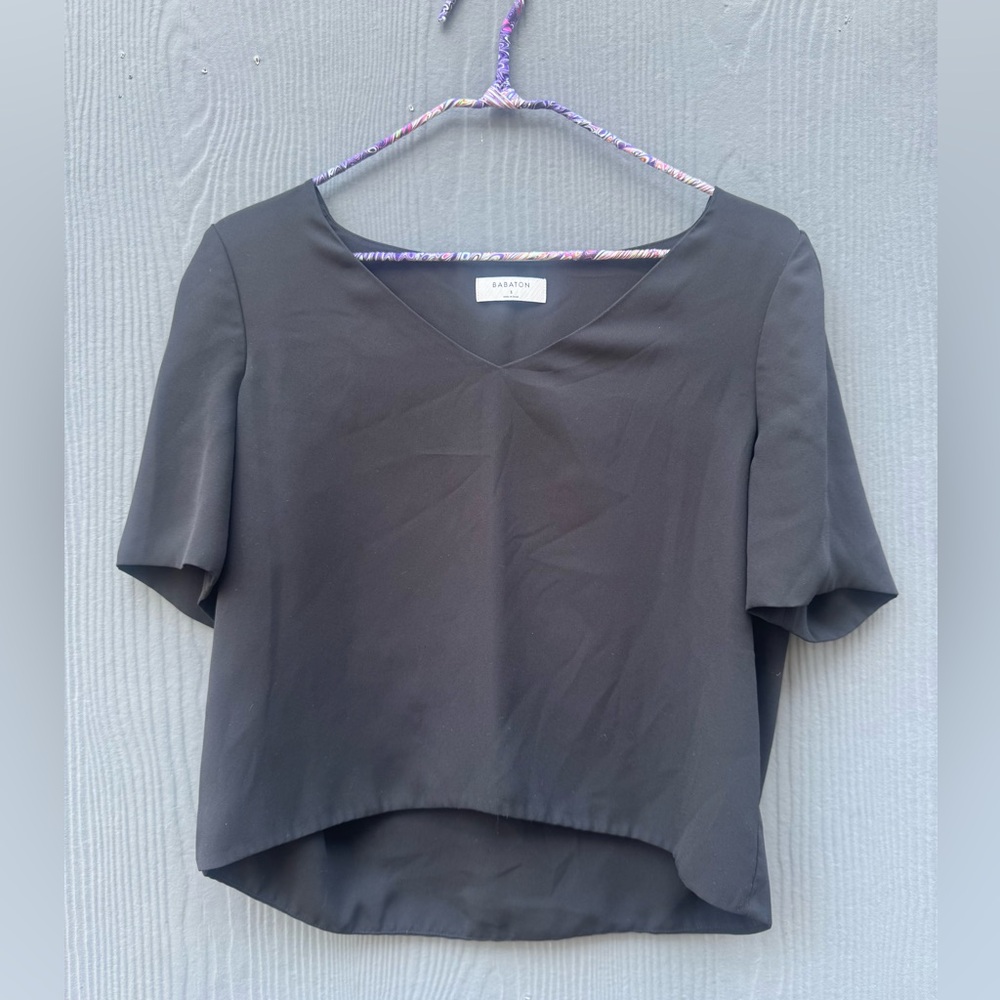 Aritzia Babaton Brand Randy Blouse in Black Size SM